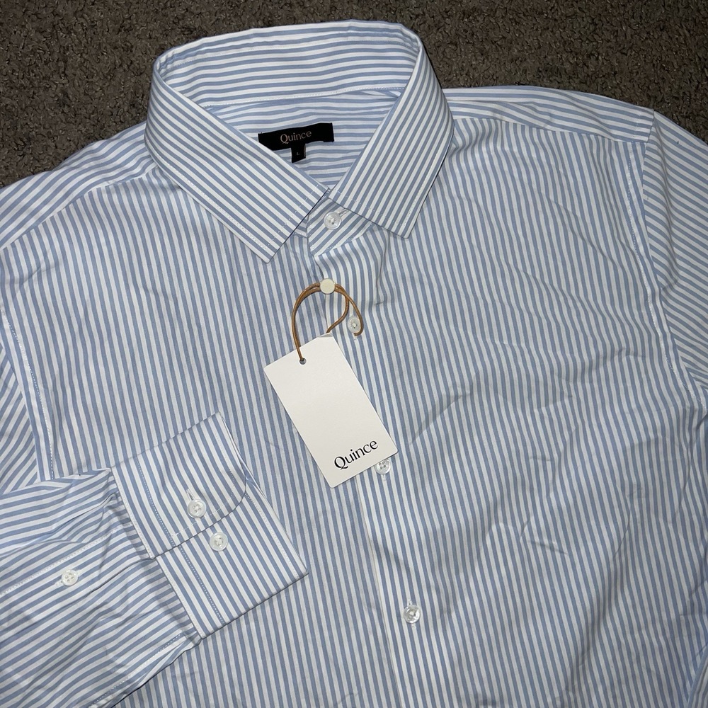 Quince Women's Organic Cotton Relaxed Oxford Shirt L Stripe NEW!